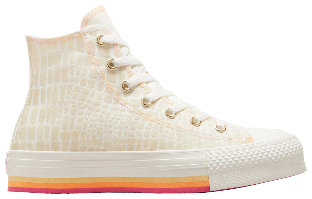 Converse Girls Glazed Chrome Chuck Taylor Eva Lift Hi - Girls' Grade School Shoes Orange/Pink/Egret