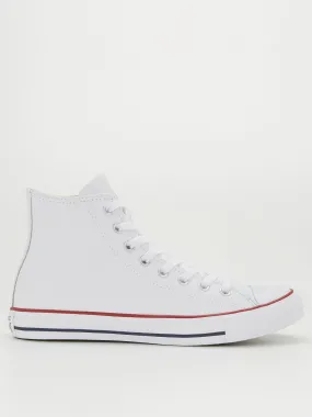 Converse Mens Leather Hi Top Trainers - White