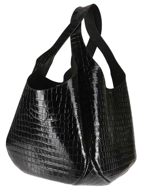 Coperni Black bag in crocodile print leather