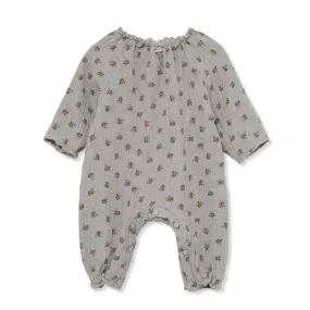 Cozmo (Barcelona) - Organic Ruffle Romper - Grey Floral