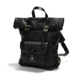 Croots England – VINTAGE CANVAS ROLL TOP BACKPACK – BLACK – VC25(BLK)