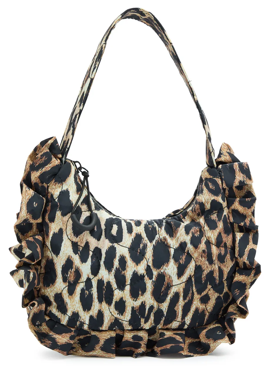 DAMSON MADDER 90's Frill leopard-print shell shoulder bag  -                         -                     -               