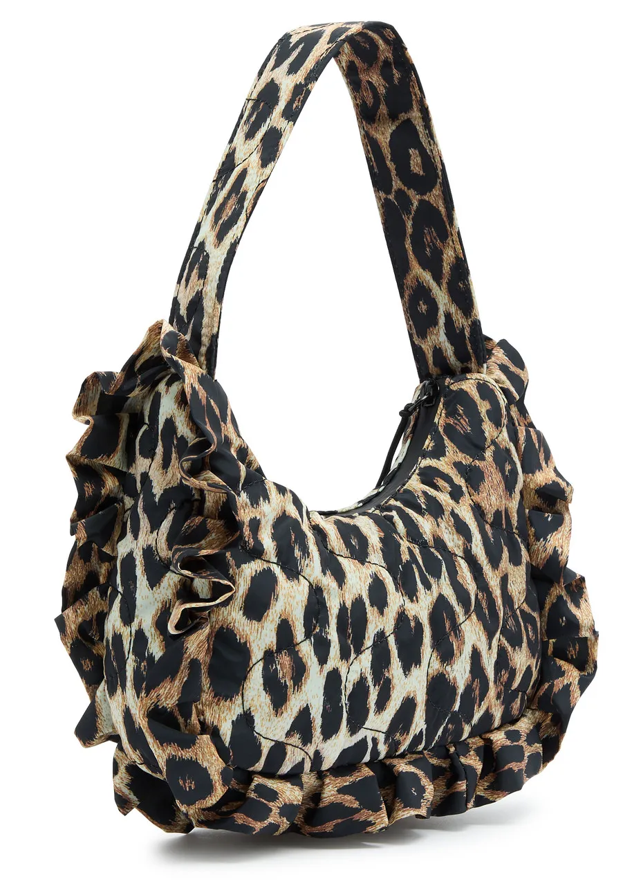 DAMSON MADDER 90's Frill leopard-print shell shoulder bag  -                         -                     -               