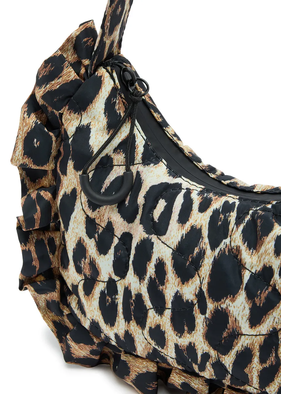 DAMSON MADDER 90's Frill leopard-print shell shoulder bag  -                         -                     -               