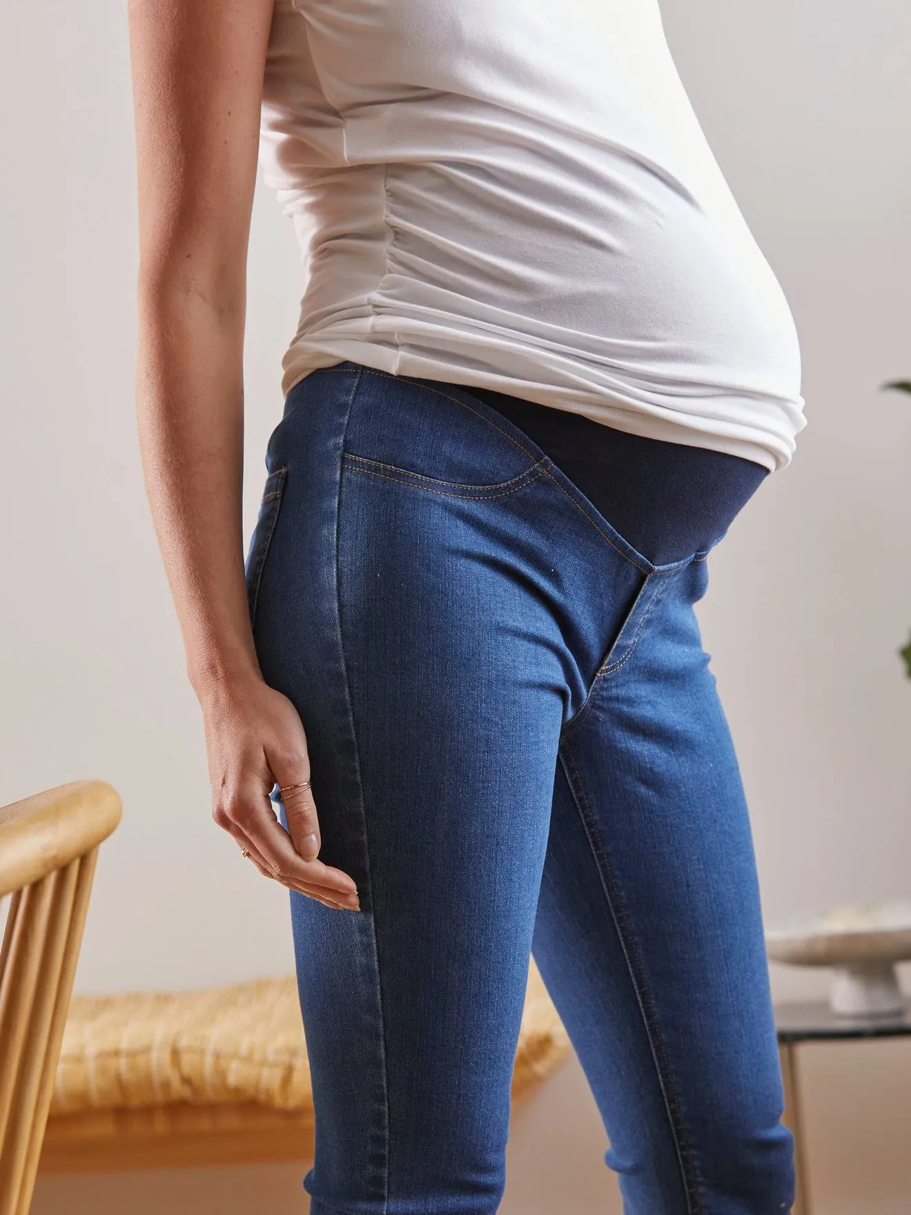 Denim Treggings for Maternity - black