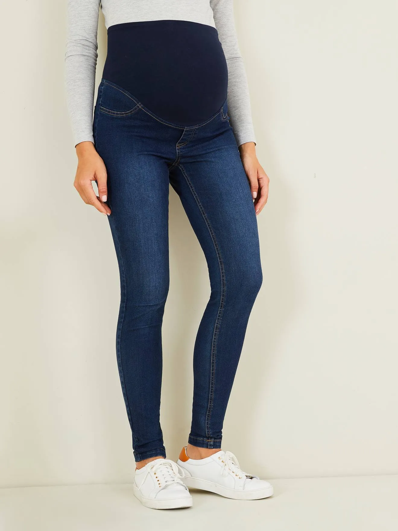 Denim Treggings for Maternity - black