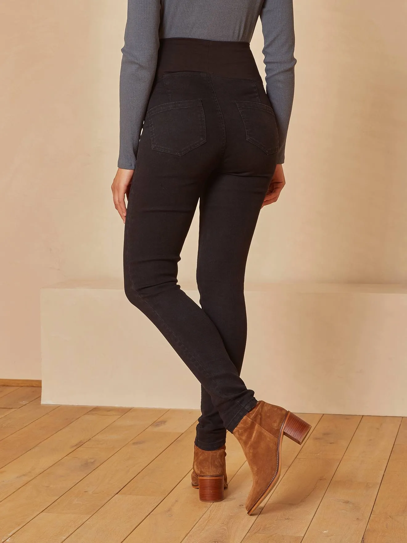 Denim Treggings for Maternity - black