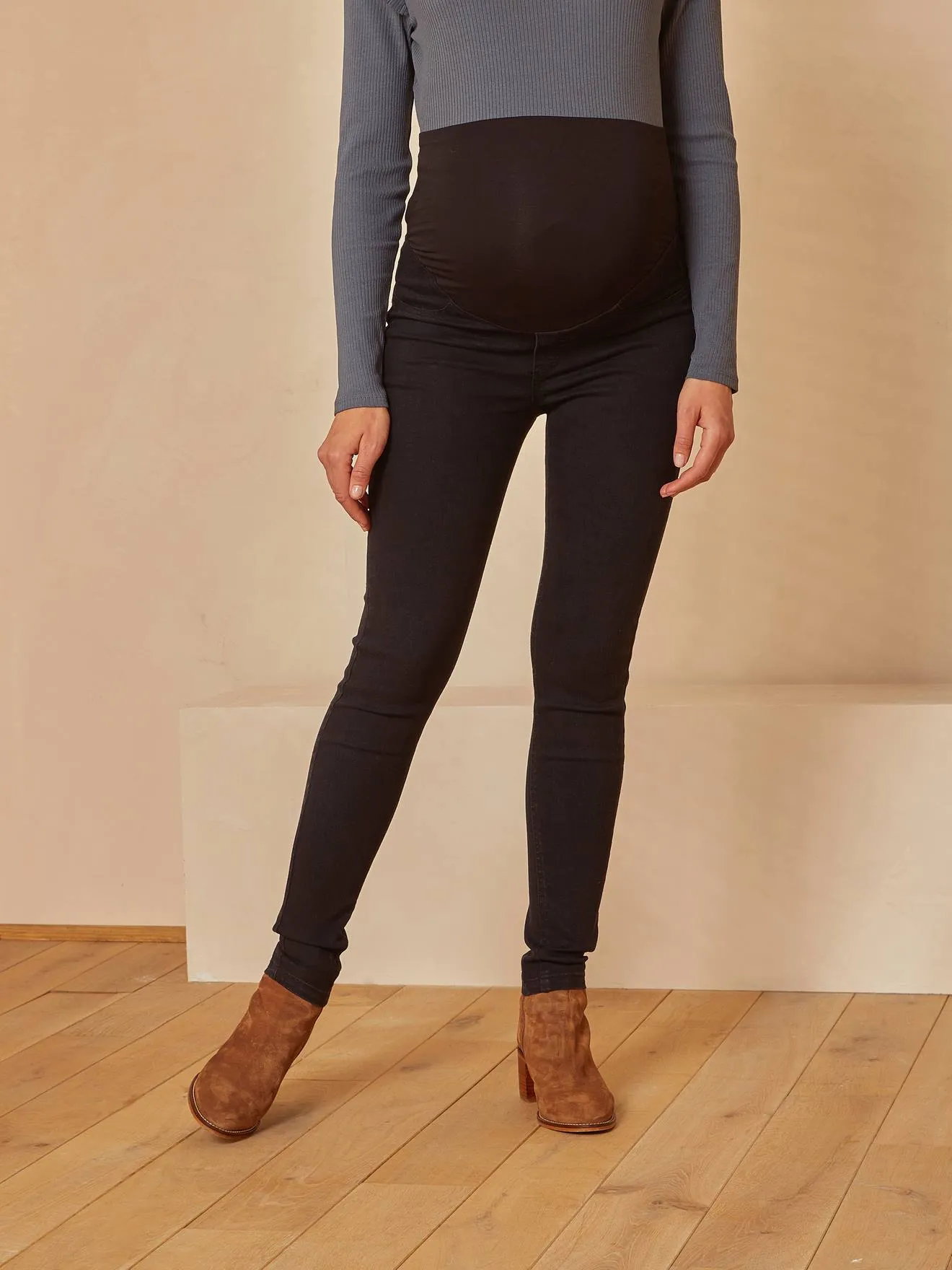 Denim Treggings for Maternity - black