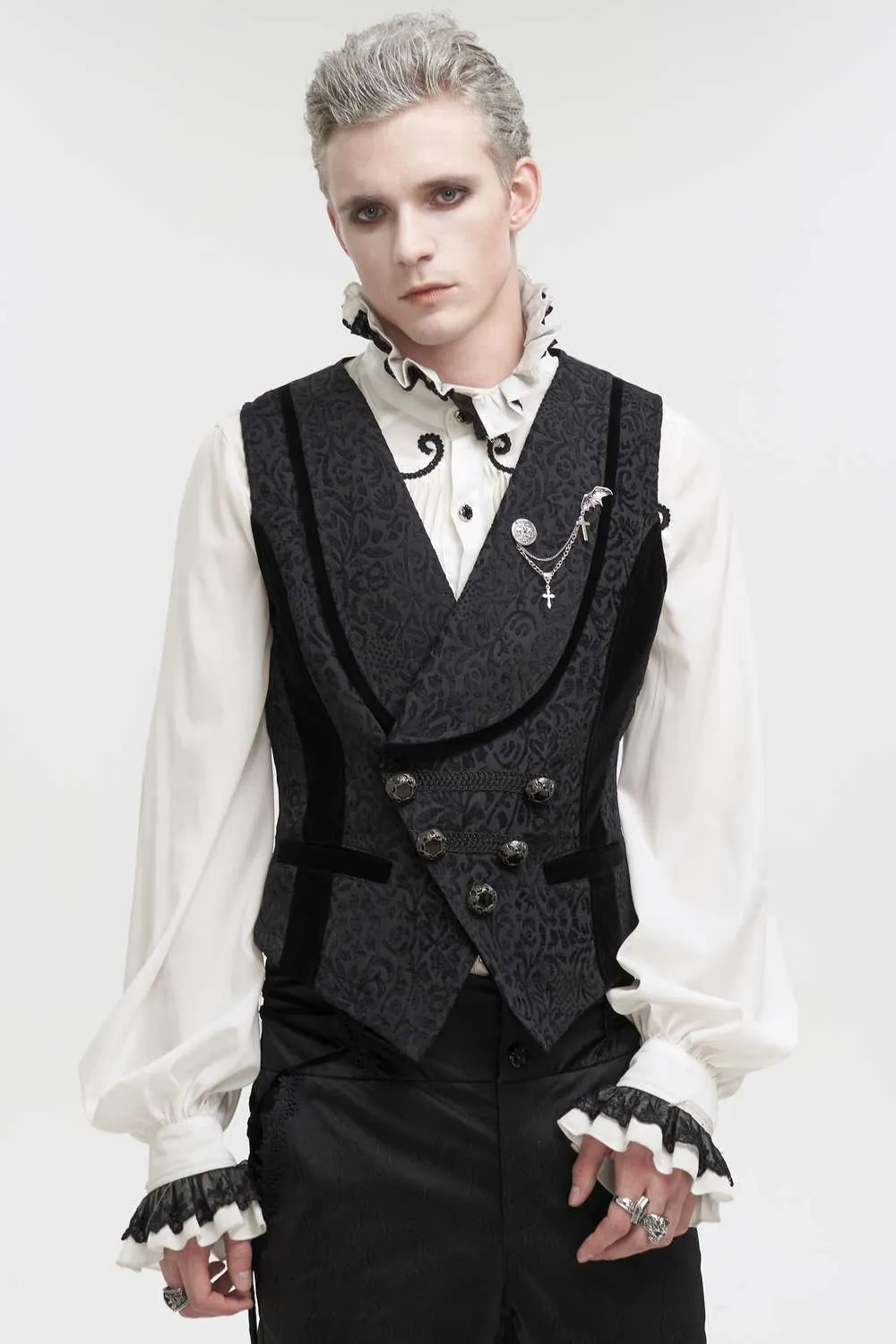 Devil Fashion - Gothic Brocade Vest WT07001 | Dark Ages