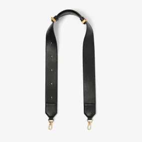 Diamond Bag Strap Black Leather Bag Strap