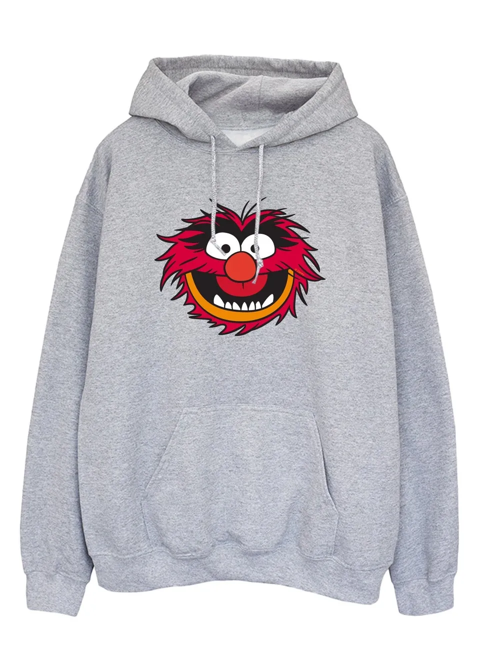 Disney Muppets Animal Head Heather Grey Printed Hoodie