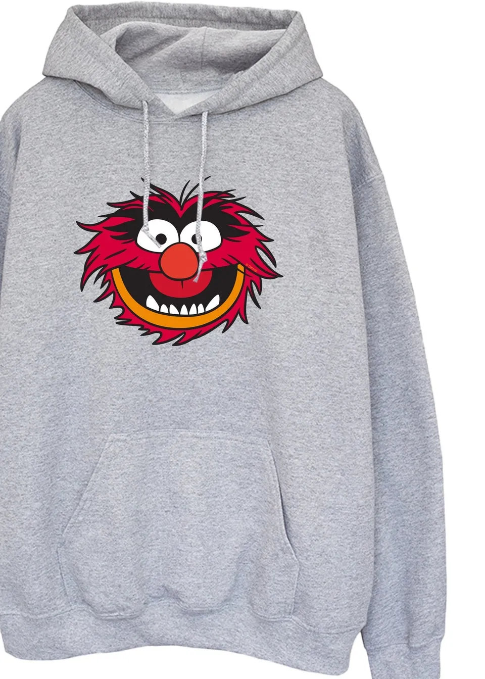 Disney Muppets Animal Head Heather Grey Printed Hoodie