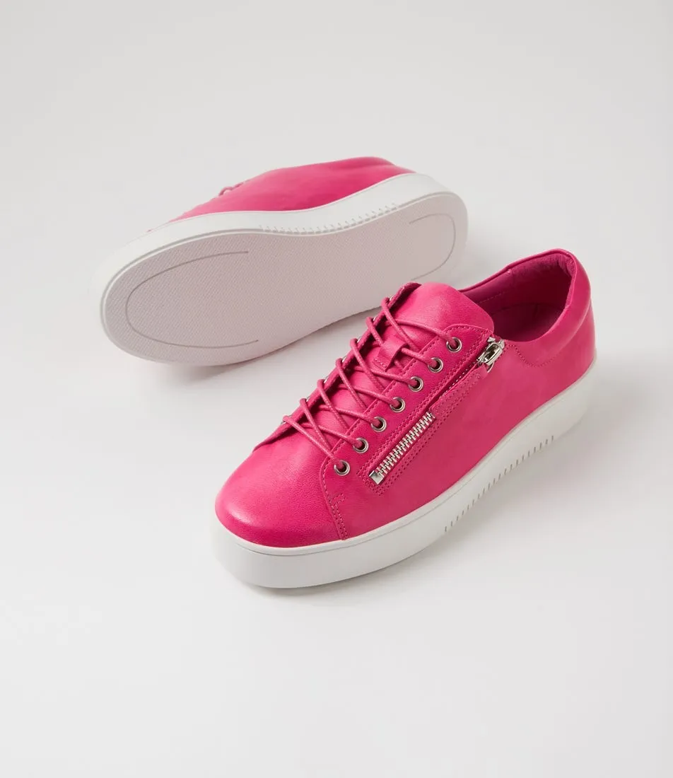 DJANGO & JULIETTE Laila Bright Pink Print Leather Sneakers