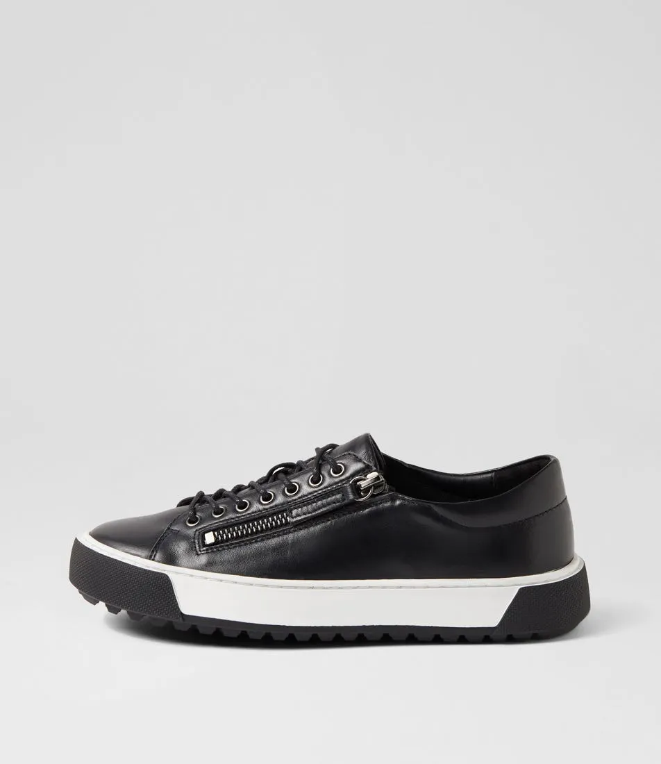 DJANGO & JULIETTE Toppine Black Leather Sneakers