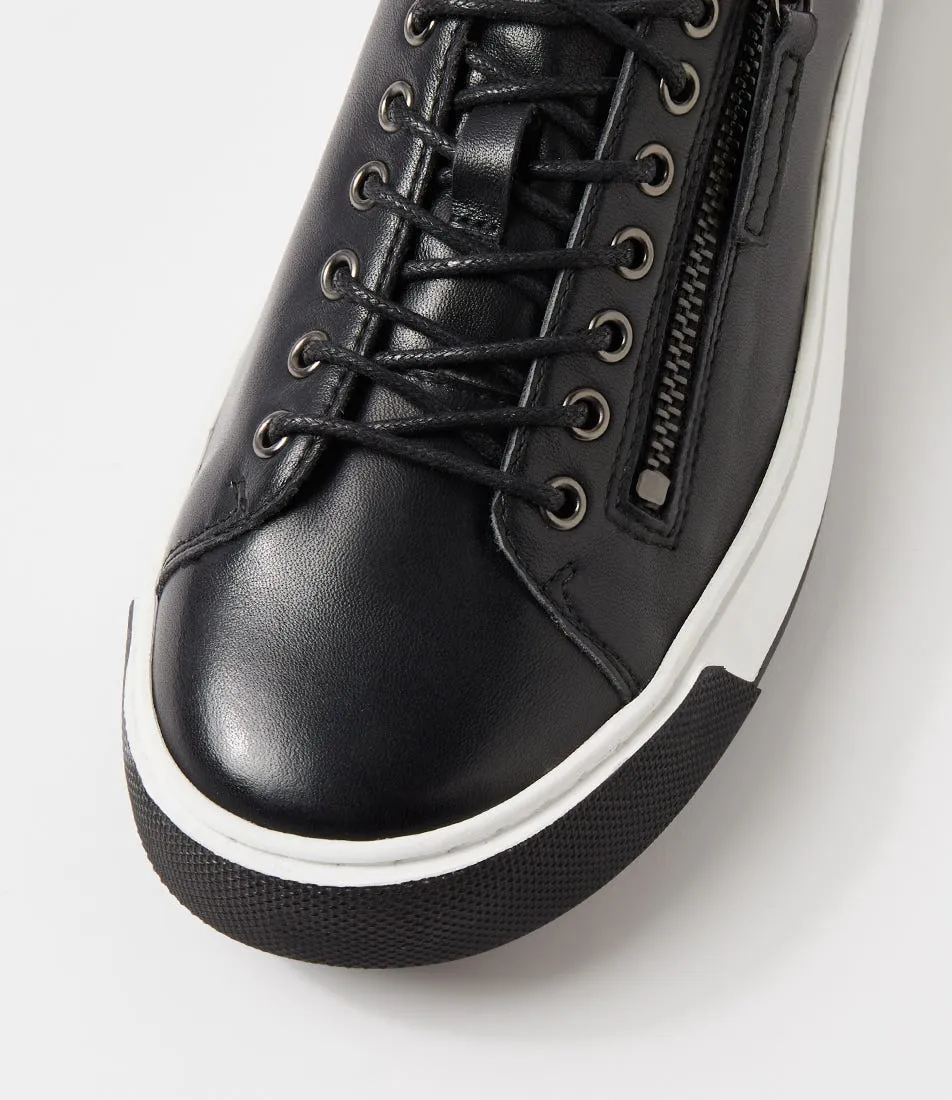 DJANGO & JULIETTE Toppine Black Leather Sneakers