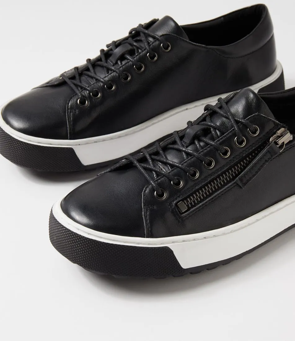 DJANGO & JULIETTE Toppine Black Leather Sneakers