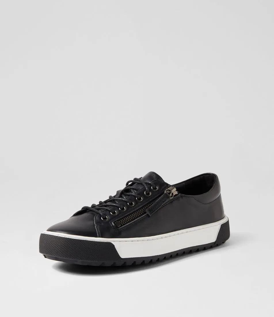 DJANGO & JULIETTE Toppine Black Leather Sneakers