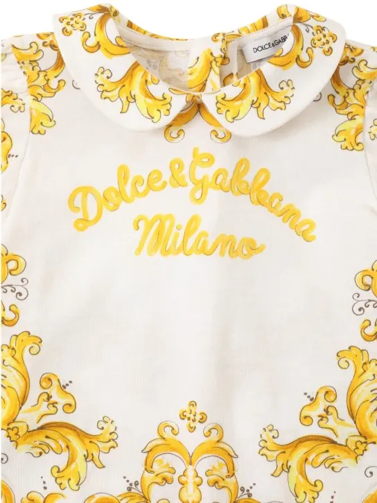 Dolce&Gabbana   Maiolica print cotton jersey romper 