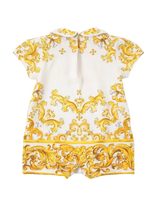 Dolce&Gabbana   Maiolica print cotton jersey romper 