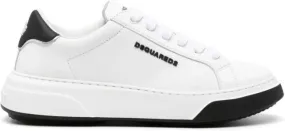 DSQUARED2 embossed-logo leaf-print sneakers White