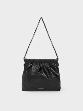 Duo Chain Handle Shoulder Bag - Noir