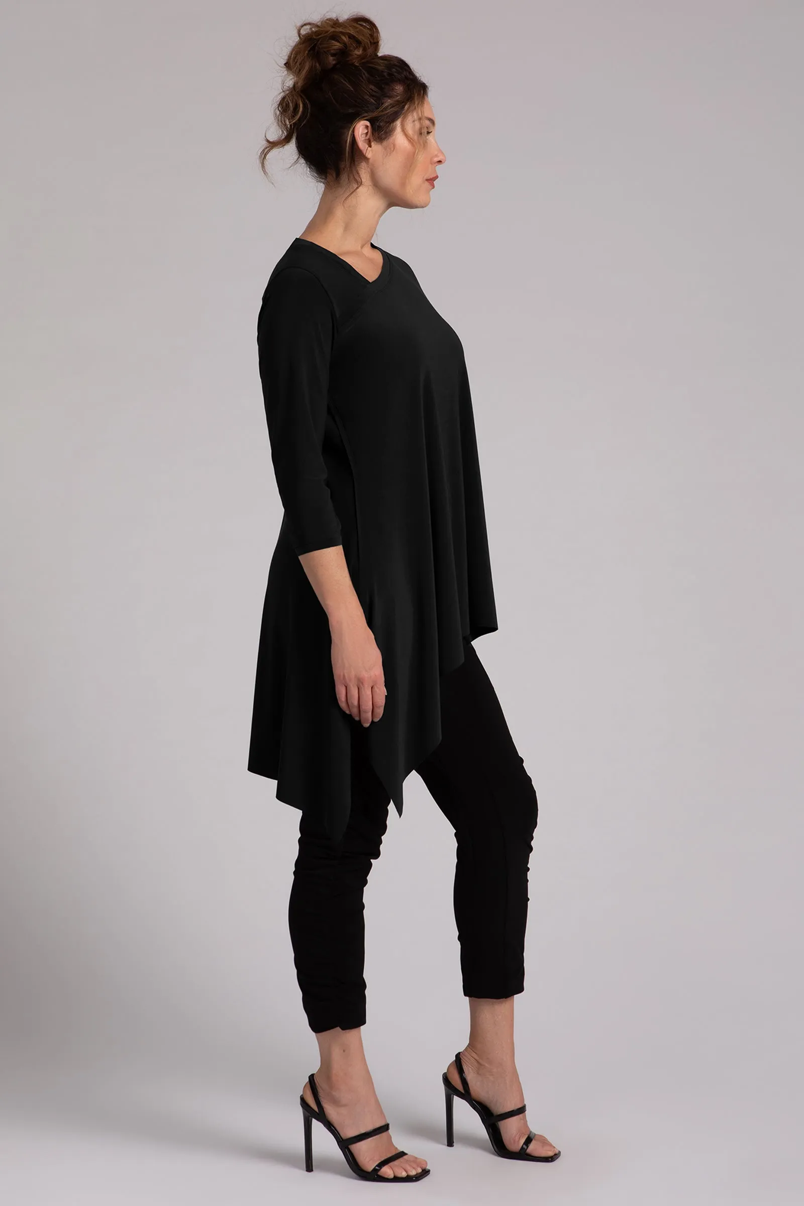 Flounce Boomerang Tunic | Black