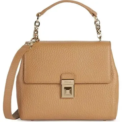 FURLA JOANNE PEBBLED LEATHER TOP HANDLE BAG