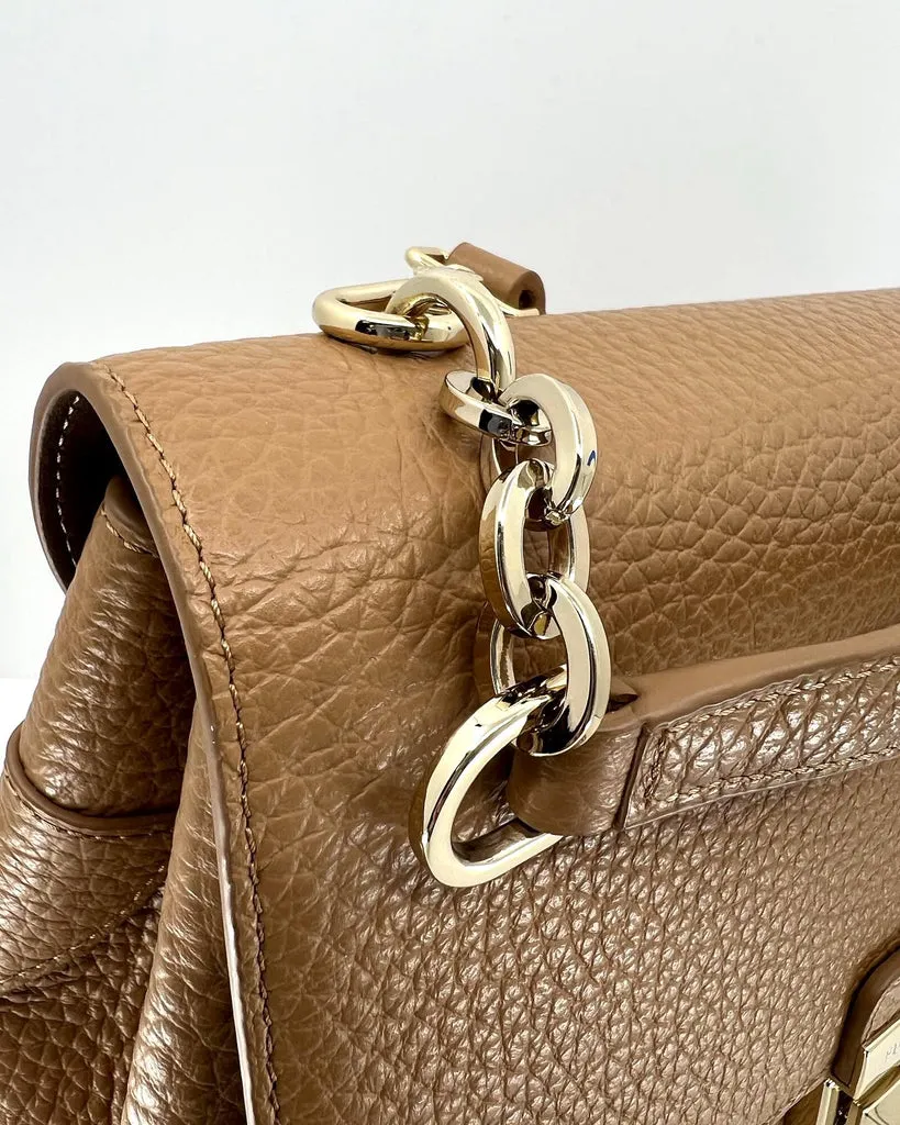 FURLA JOANNE PEBBLED LEATHER TOP HANDLE BAG