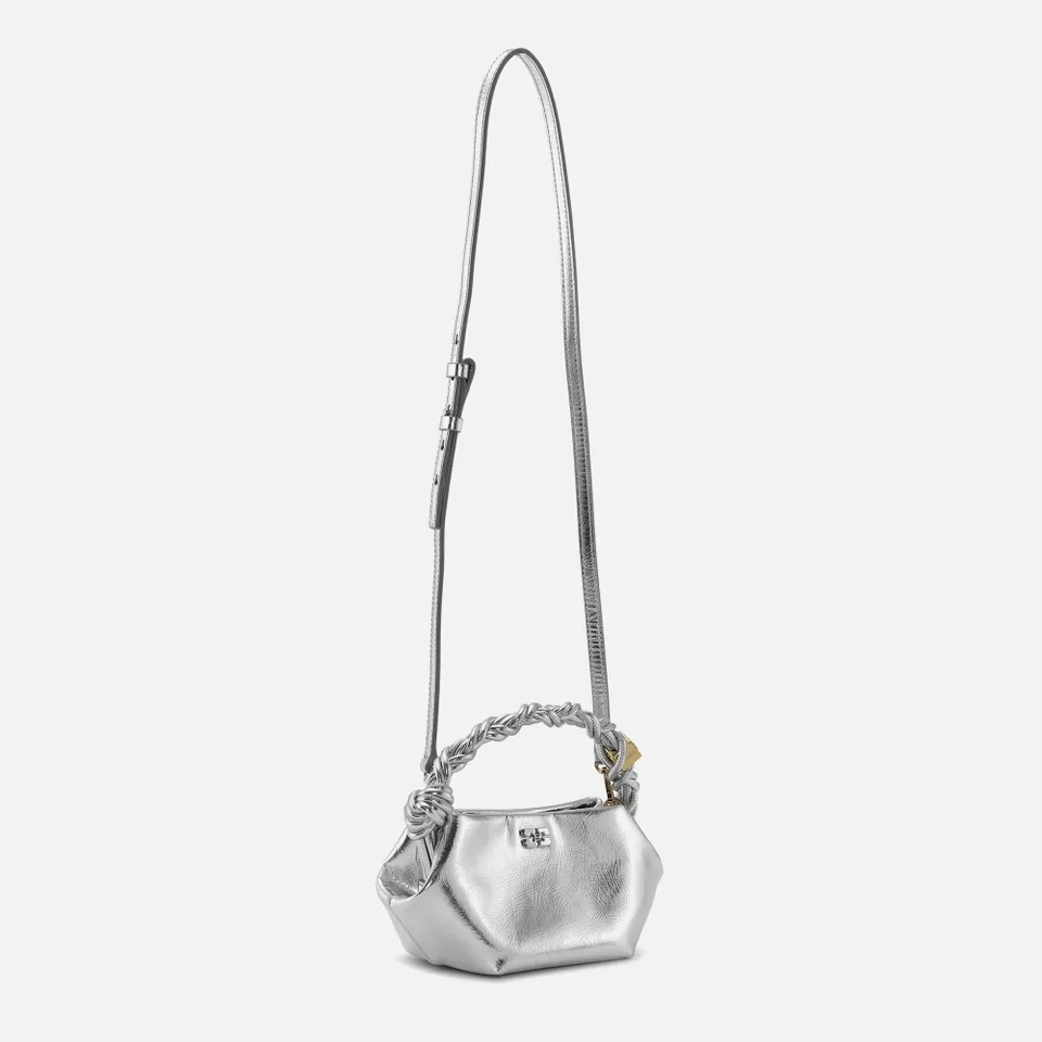 Ganni Metallic Leather-Blend Mini Bou Bag