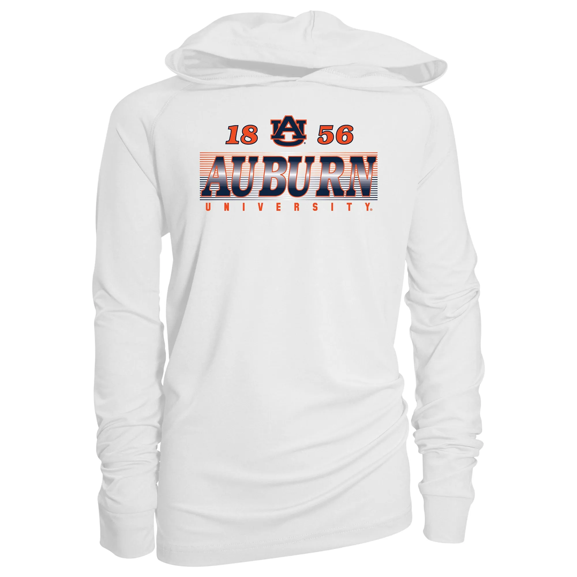 Garb Auburn Tigers Youth White Marley Long Sleeve Raglan Hoodie Sunshirt