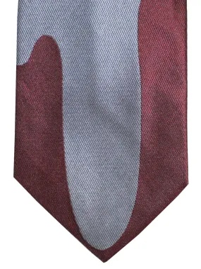 Gene Meyer Necktie Burgundy Gray Design - Hand Made In Italy SALE