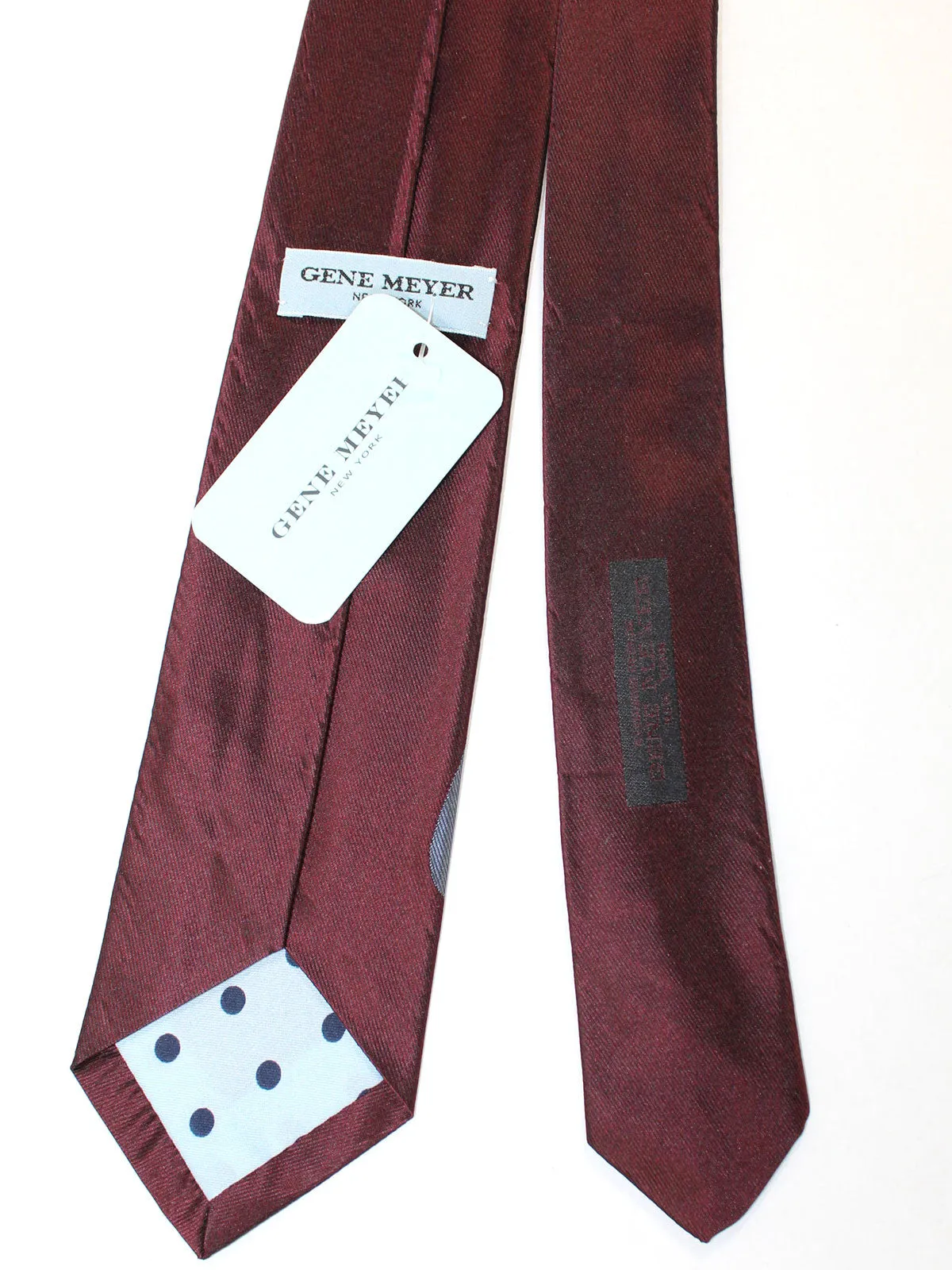 Gene Meyer Necktie Burgundy Gray Design - Hand Made In Italy SALE