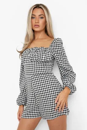 Gingham Tie Back Romper