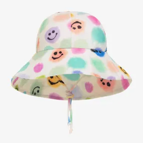 Girls Ivory Painted Dots Sun Hat (UPF50+)