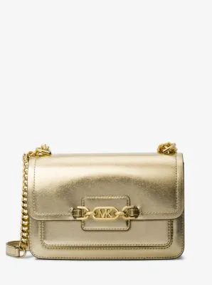 Heather Large Metallic Leather Shoulder Bag