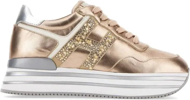 Hogan Midi metallic platform sneakers Gold