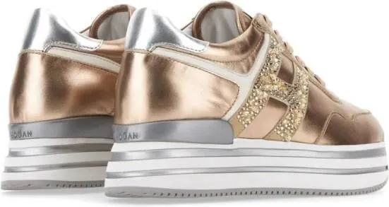 Hogan Midi metallic platform sneakers Gold