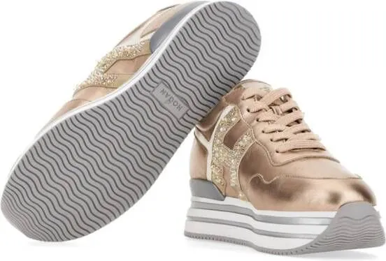 Hogan Midi metallic platform sneakers Gold