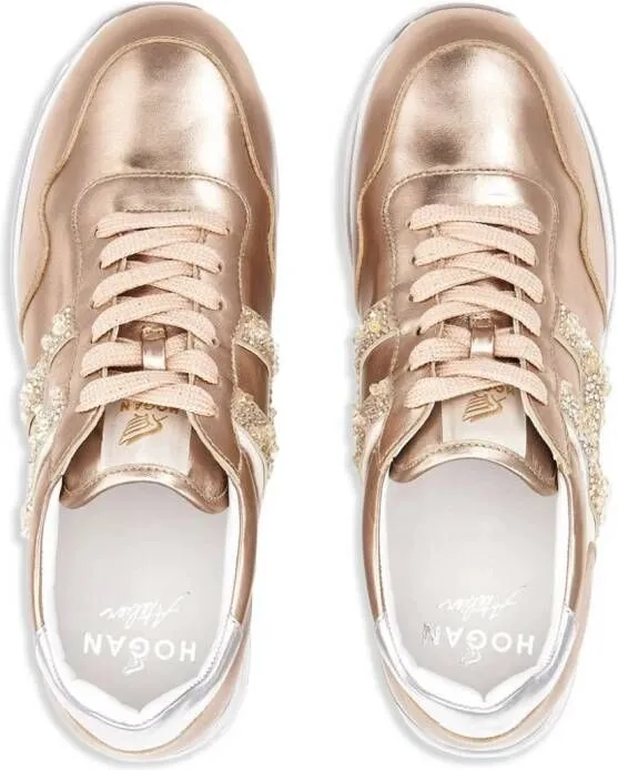 Hogan Midi metallic platform sneakers Gold