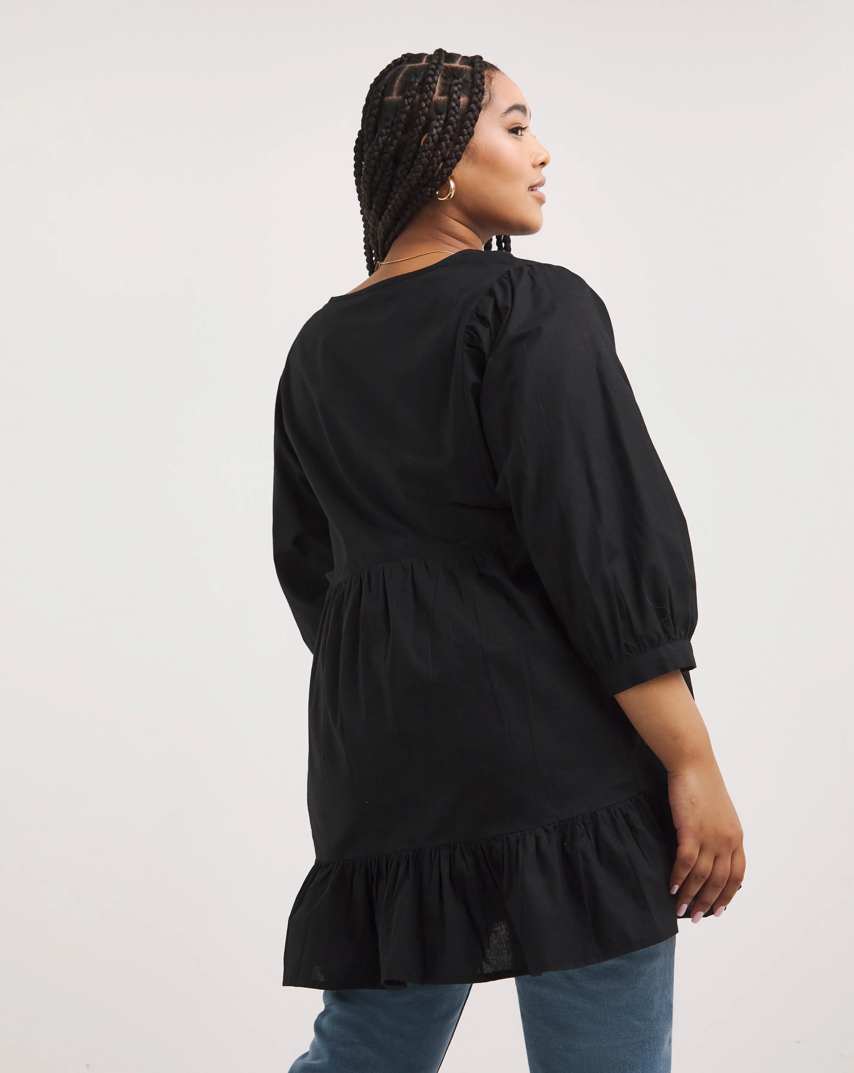 Joe Browns Black Erin Embrodiered Tunic | Simply Be