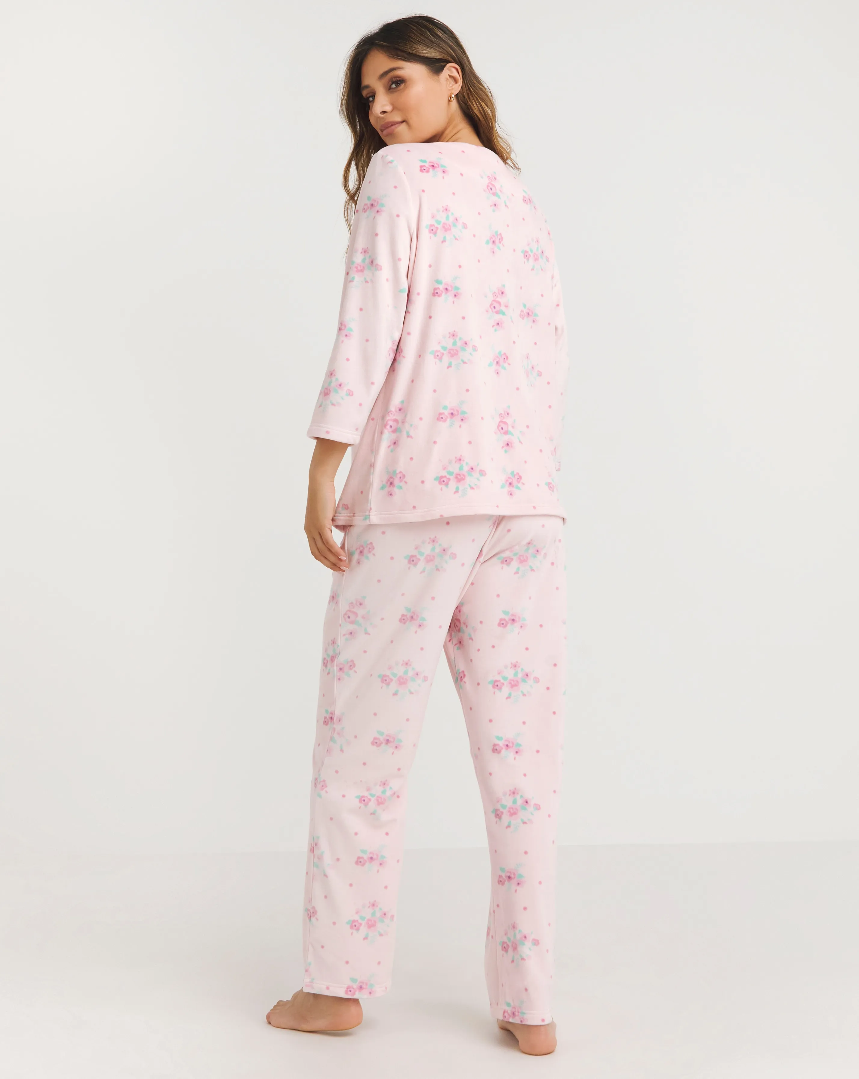 Julipa Fleece Button Through Pyjama Set