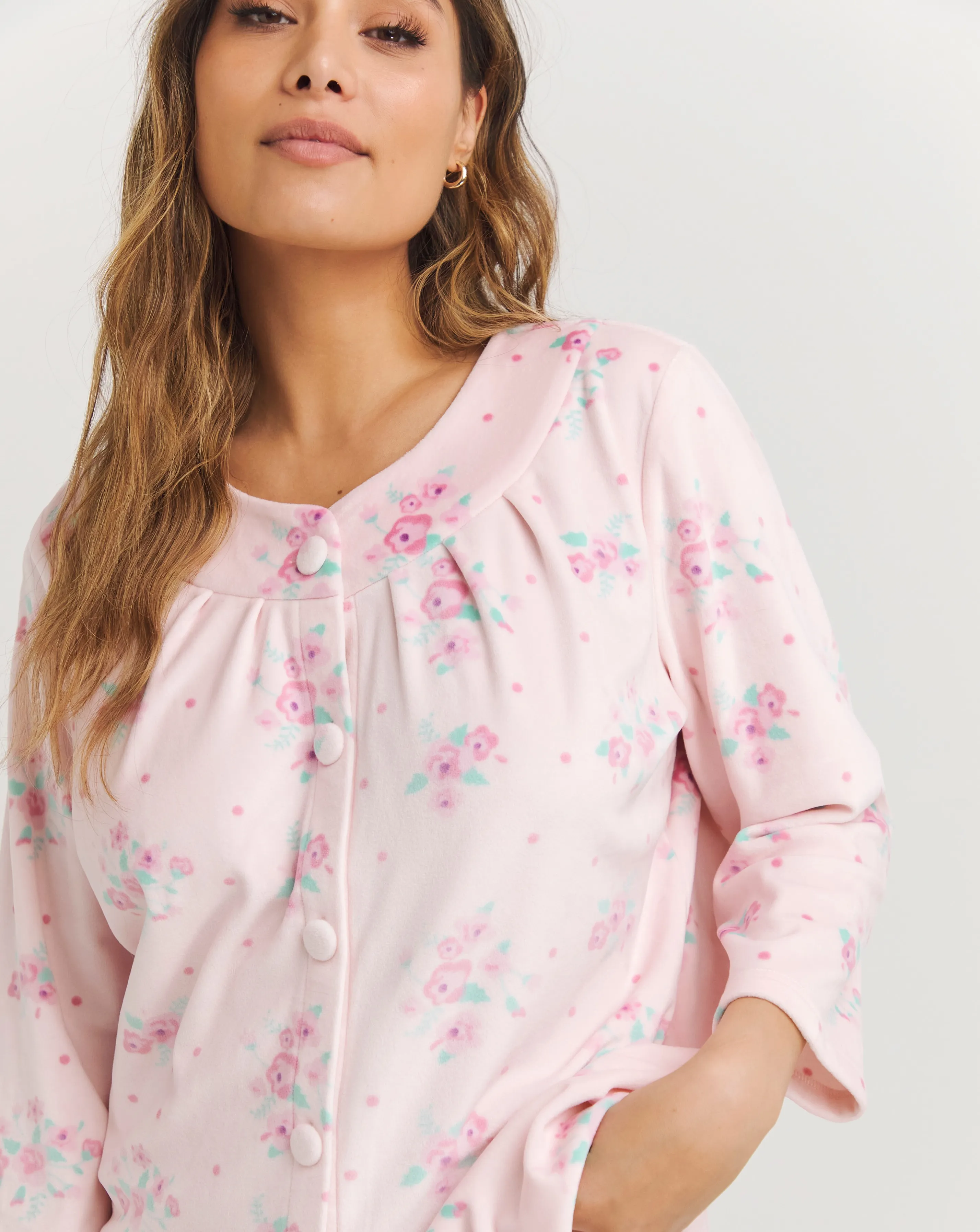 Julipa Fleece Button Through Pyjama Set