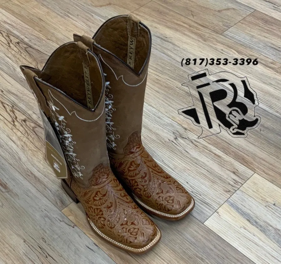 ‘’Karla tooled tabaco boot