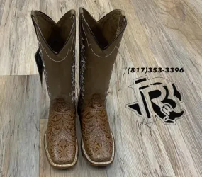 ‘’Karla tooled tabaco boot