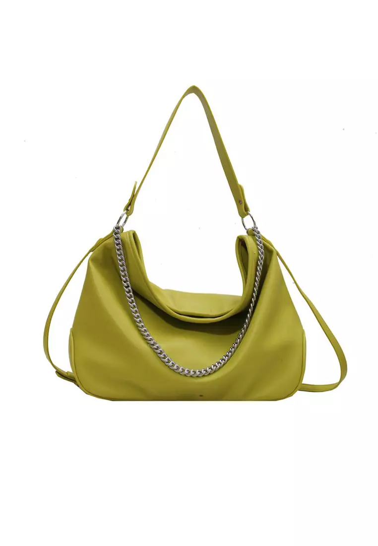 Lara Women's PU Leather Zipper Hobo Bag - Green