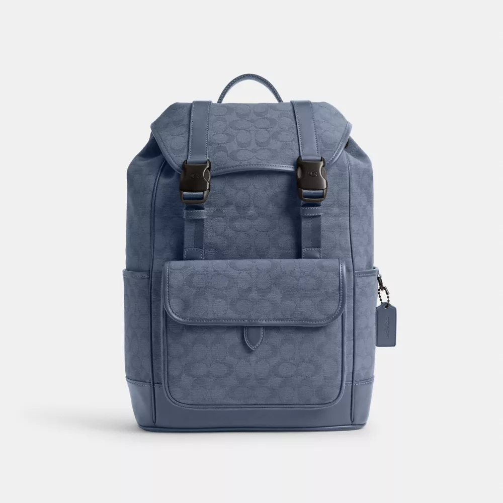 League Flap Backpack In Signature Canvas Jacquard