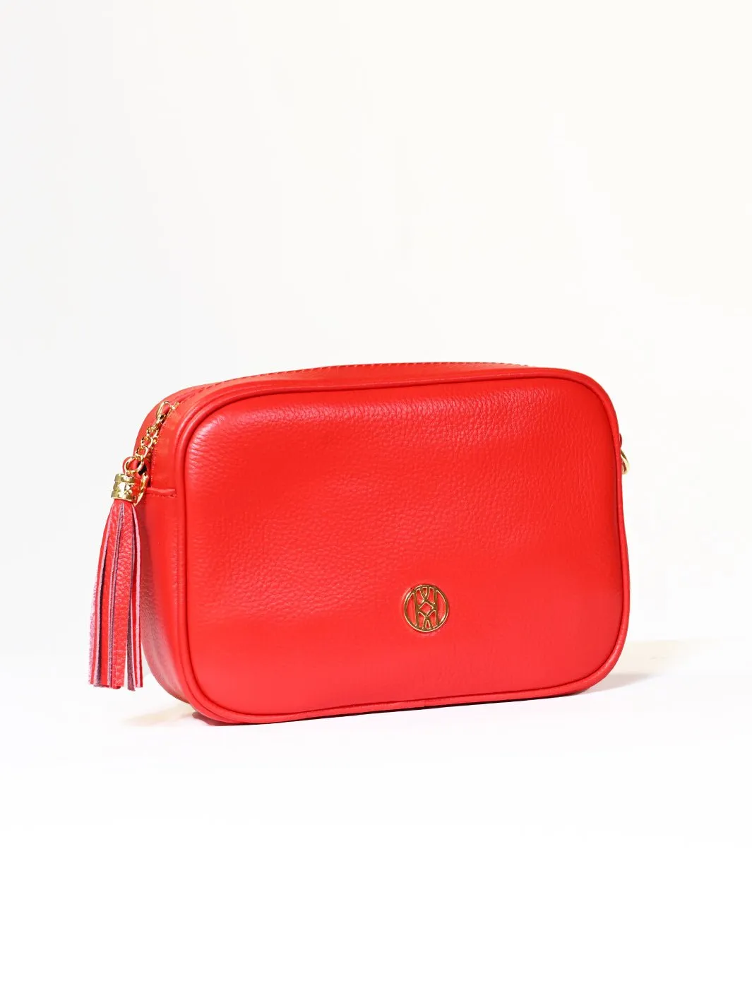 Leather Side Bag Red