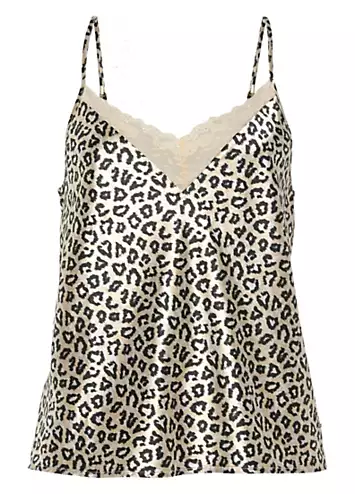 Leopard Print Pyjama Vest Top by LASCANA | Look Again