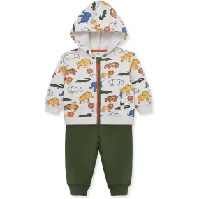 Little Me - Safari 2Pc Hoodie Set, Green