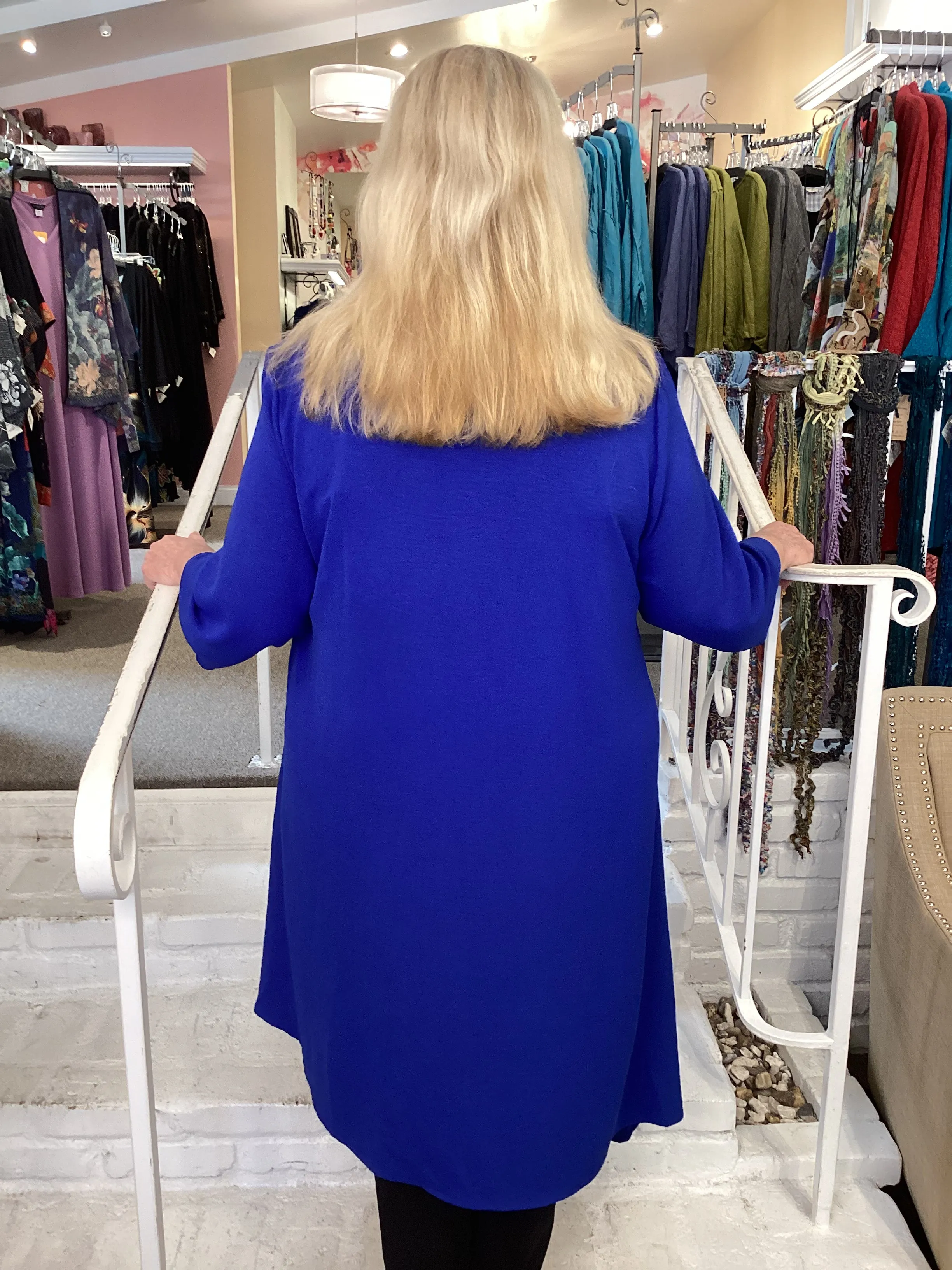 LONG ASYM TUNIC - ROYAL BLUE